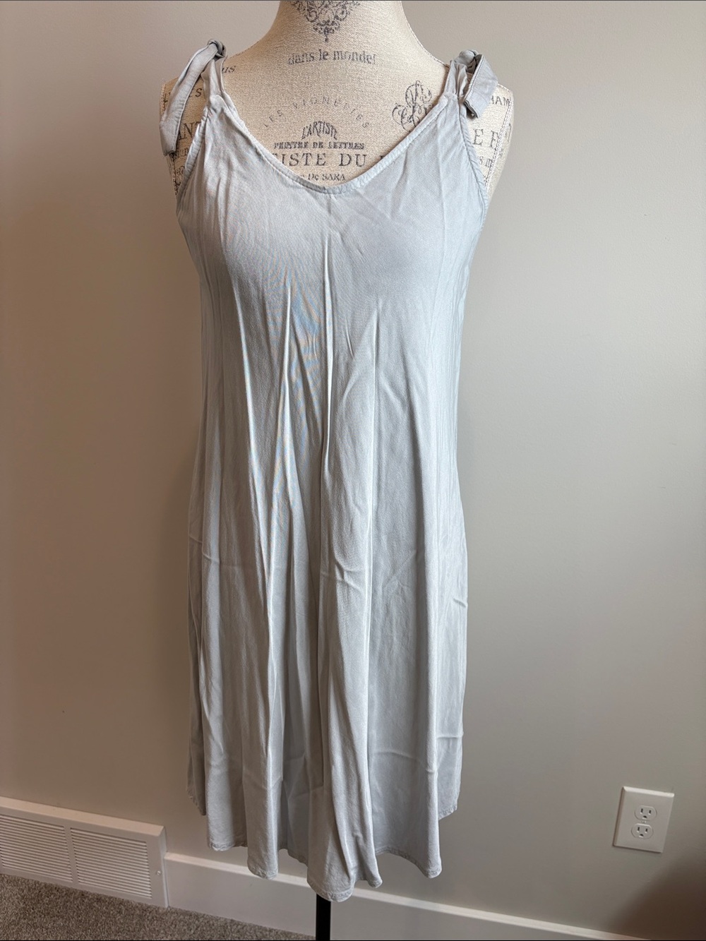 Light Gray V-Neck Dress